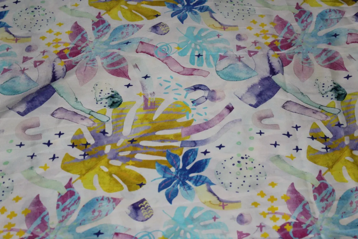 100% PURE SILK SATIN FABRIC 80 GRAMS 20.20MM DIGITAL PRINT 44" wide available in 3 designs