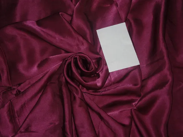 100% PURE SILK SATIN FABRIC 80 GRAMS MAGENTA COLOR 44&quot;