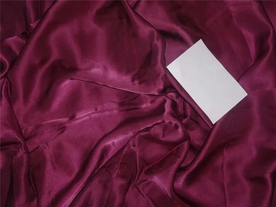 100% PURE SILK SATIN FABRIC 80 GRAMS MAGENTA COLOR 44&quot;