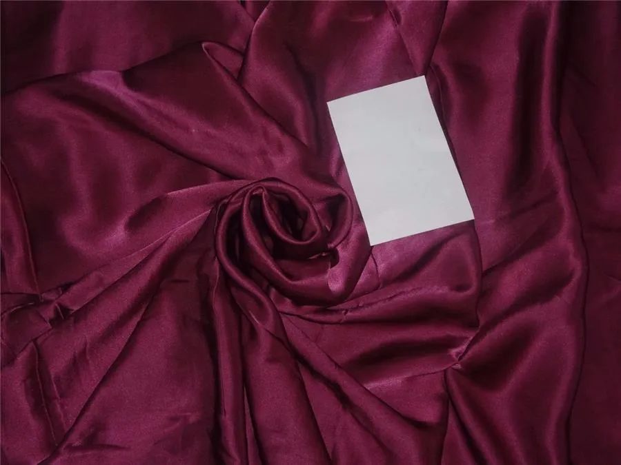 100% PURE SILK SATIN FABRIC 80 GRAMS MAGENTA COLOR 44&quot;