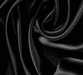 100% Silk Satin fabric 44/54" wide JET BLACK 200 gms [53.34 momme]