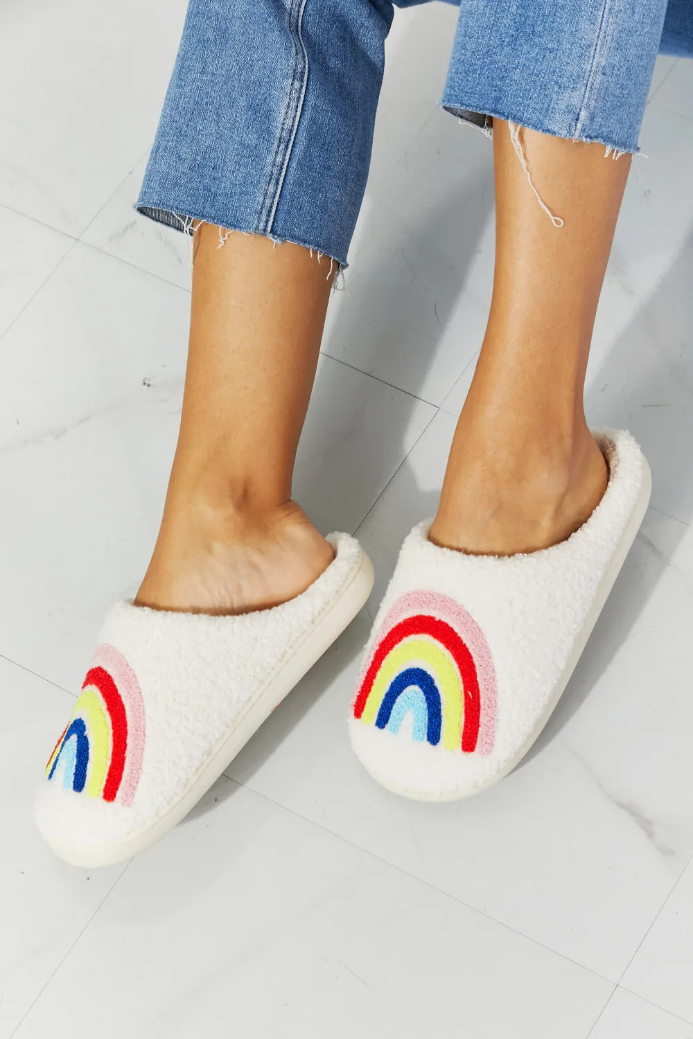 *APP EXCLUSIVE* Rainbow Plush Slippers