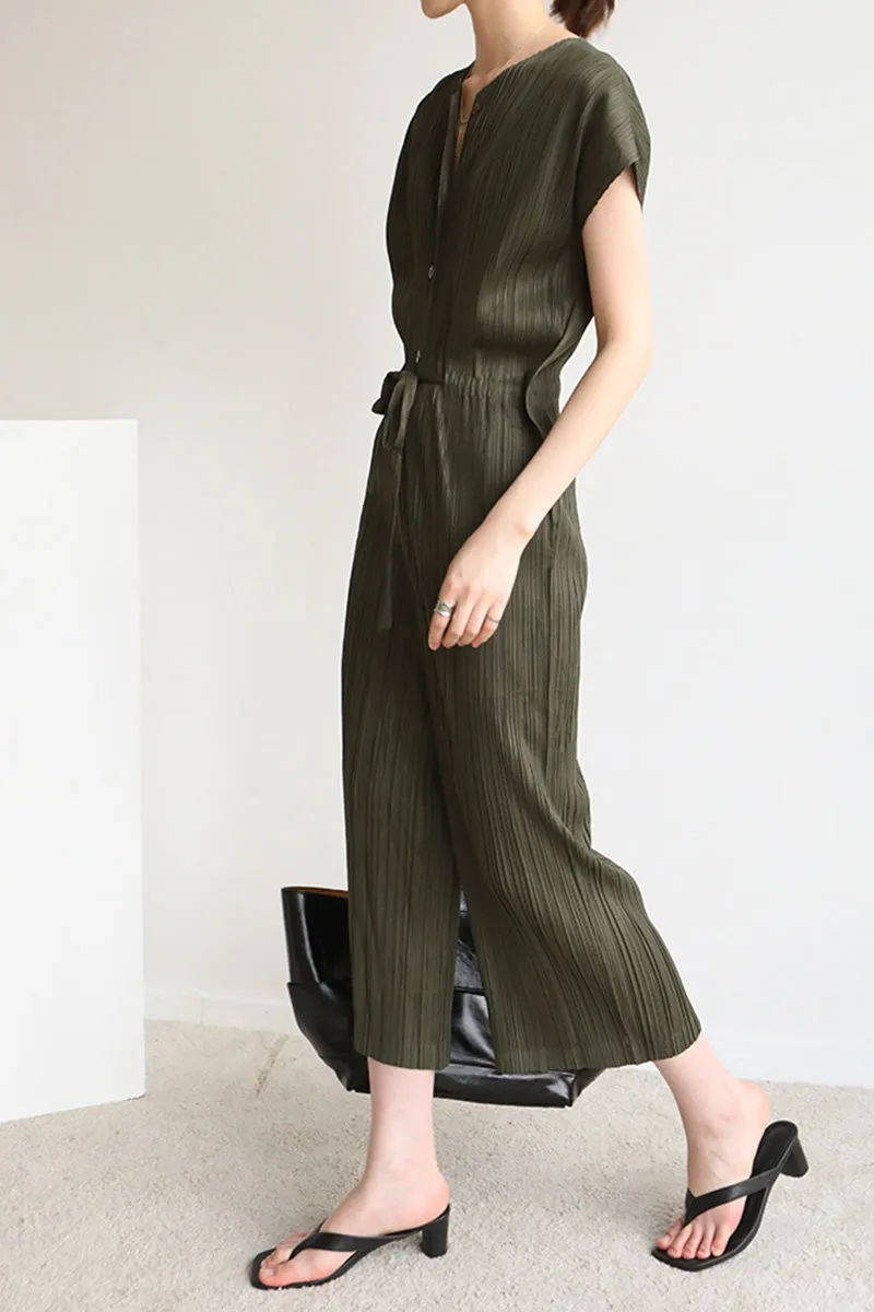 ARO LORA Breasted Full Pleated Jumpsuit