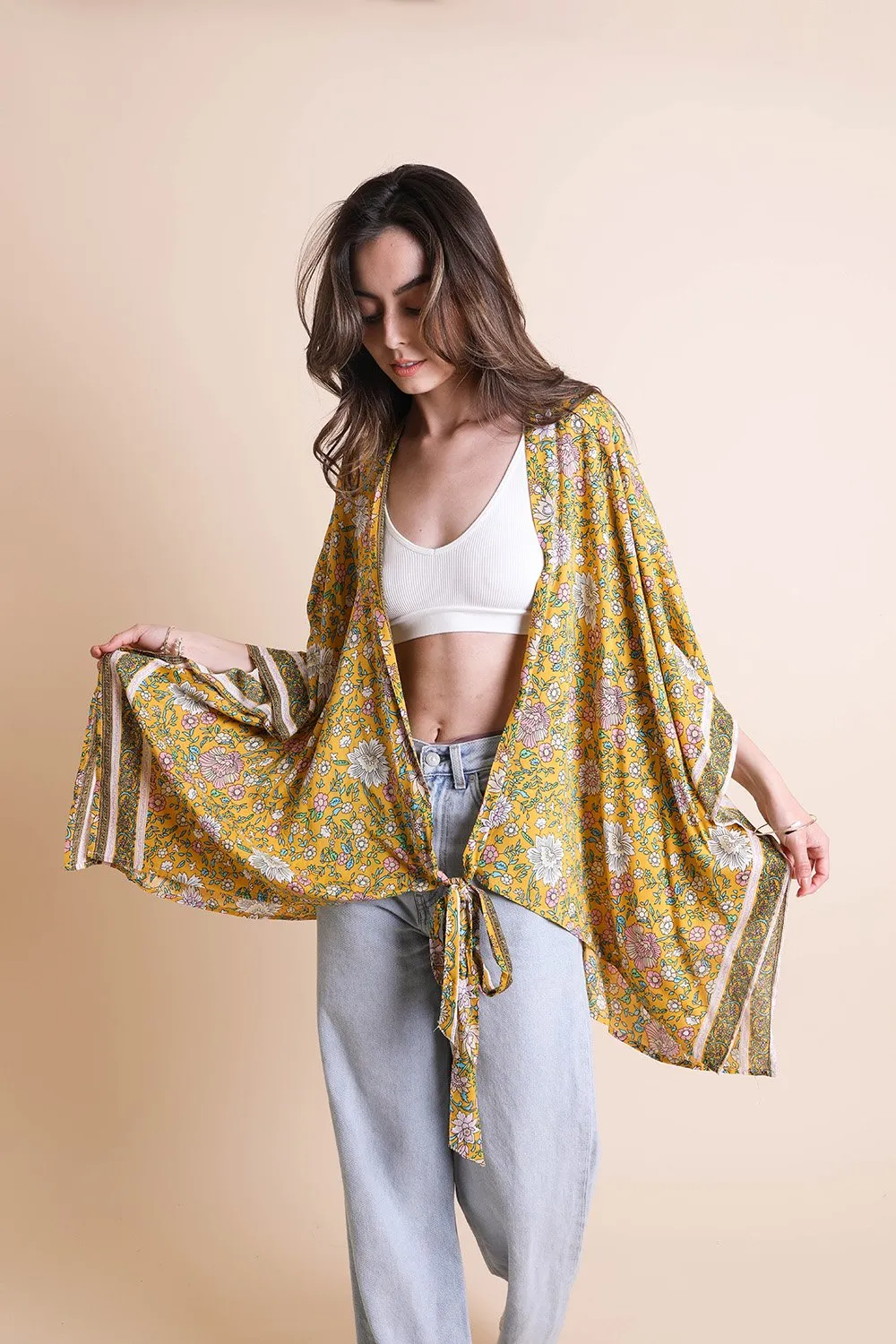 Blossom Tie Front Kimono Wrap