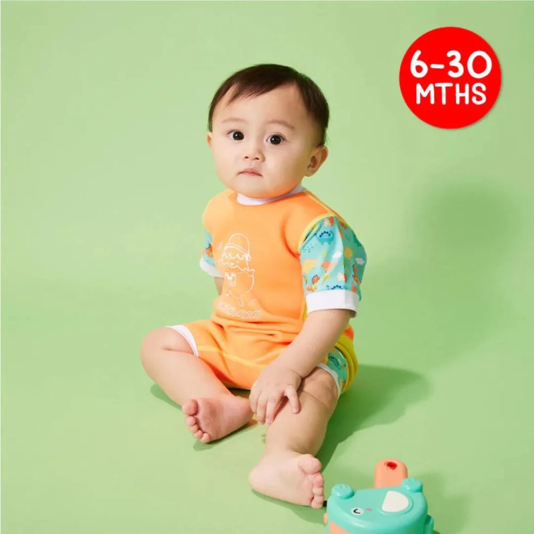 Cheekaaboo Chittybabes Baby Thermal Swimsuit UPF50  Orange Dino