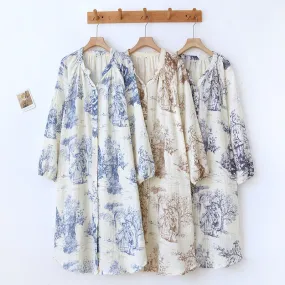 Cotton Toile Print Nightdress