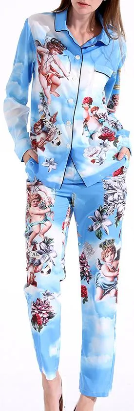 Cupid Print Pajama Set