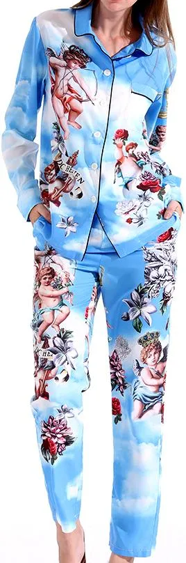 Cupid Print Pajama Set