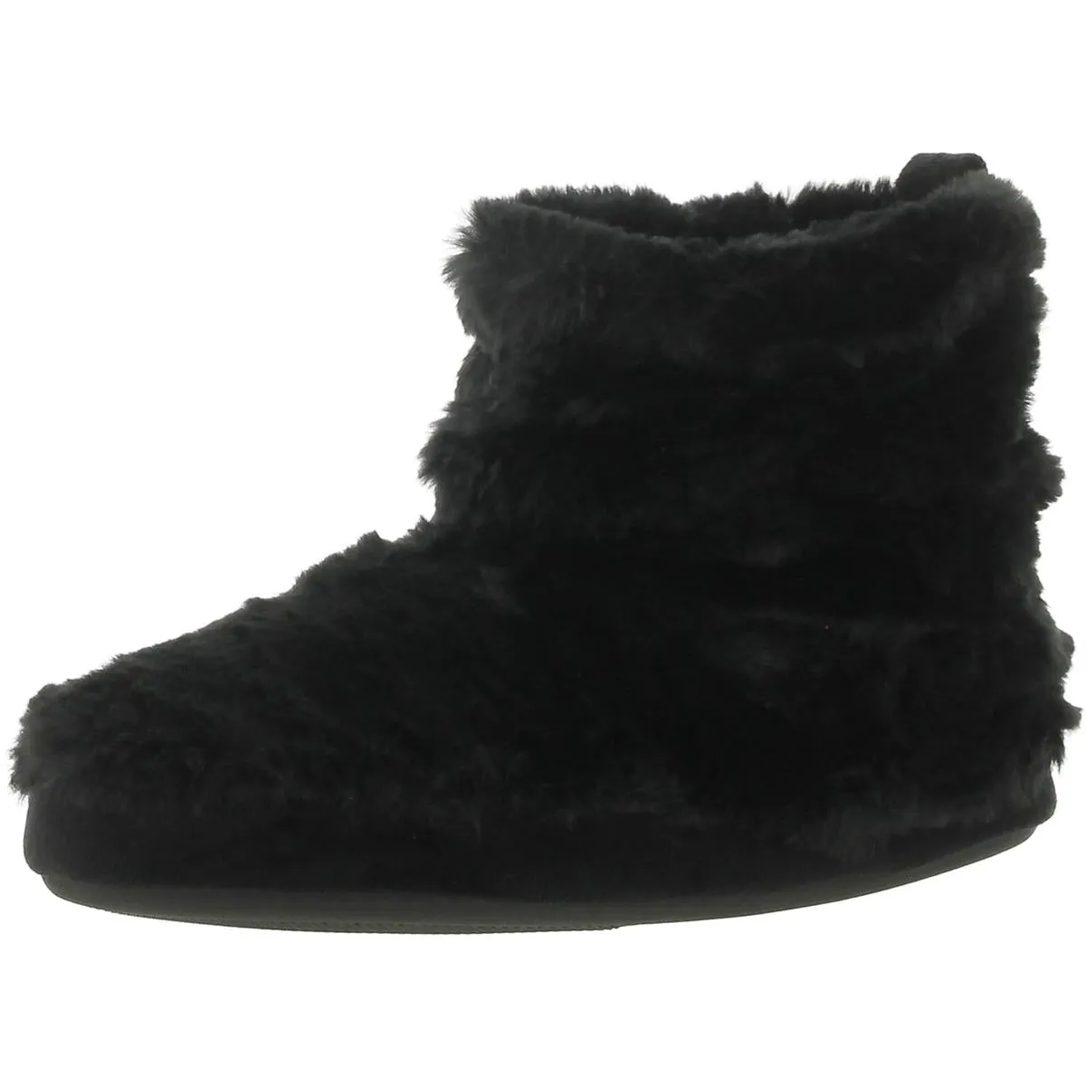 Dearfoams Womens Faux Fur Slip On Bootie Slippers