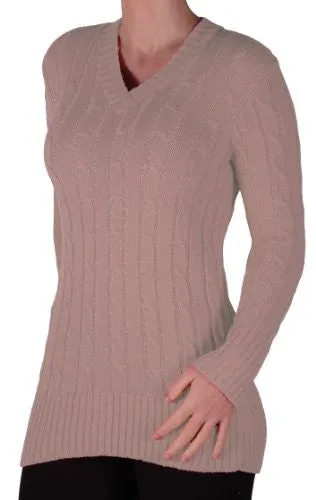 Devon Cable Knit V Neck Jumper