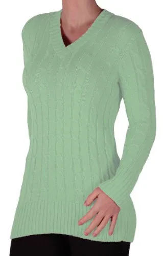 Devon Cable Knit V Neck Jumper