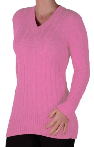 Devon Cable Knit V Neck Jumper