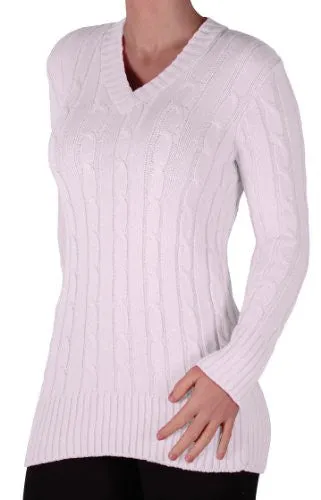 Devon Cable Knit V Neck Jumper