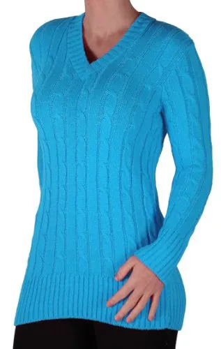 Devon Cable Knit V Neck Jumper