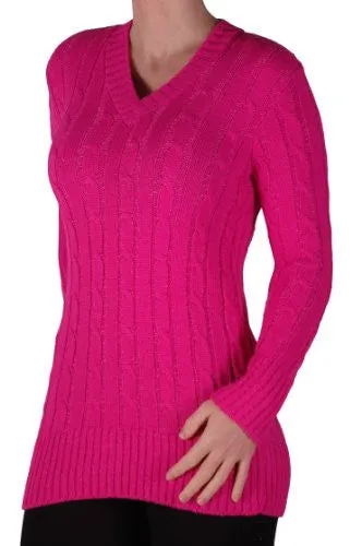 Devon Cable Knit V Neck Jumper