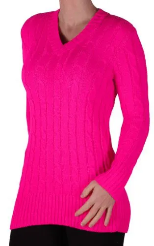 Devon Cable Knit V Neck Jumper