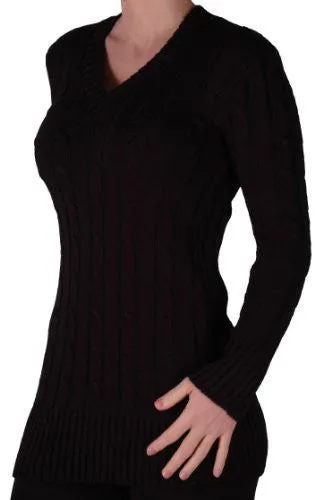 Devon Cable Knit V Neck Jumper