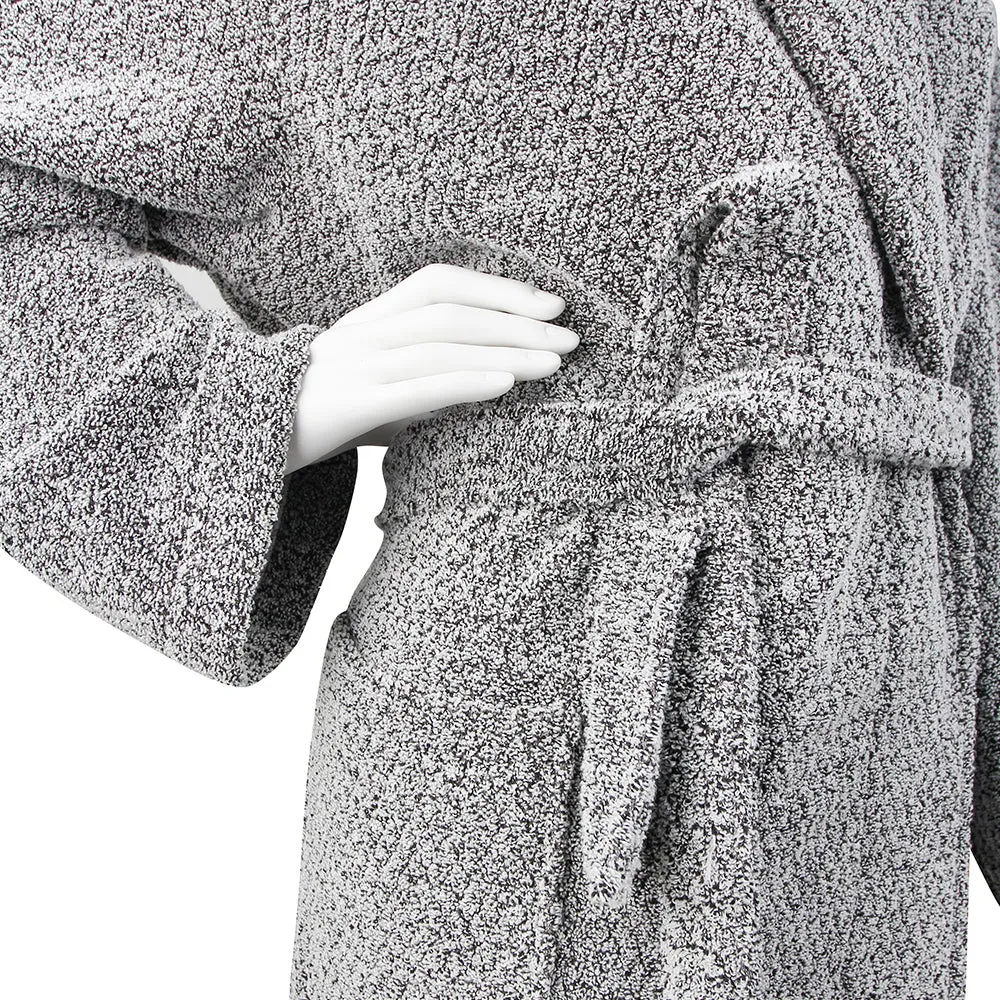 Diamond Jacquard Bathrobe, XL-XXL, Grey