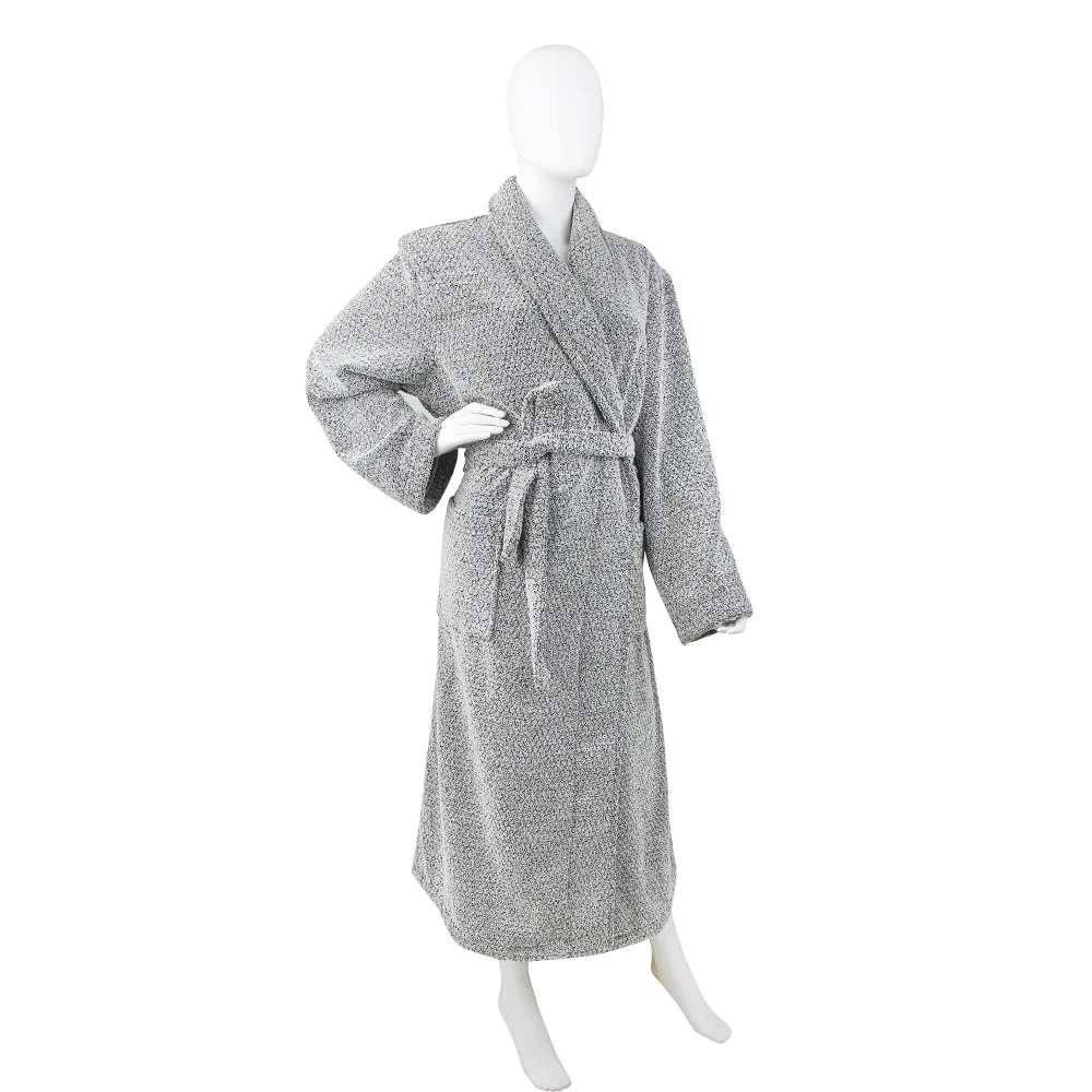 Diamond Jacquard Bathrobe, XL-XXL, Grey