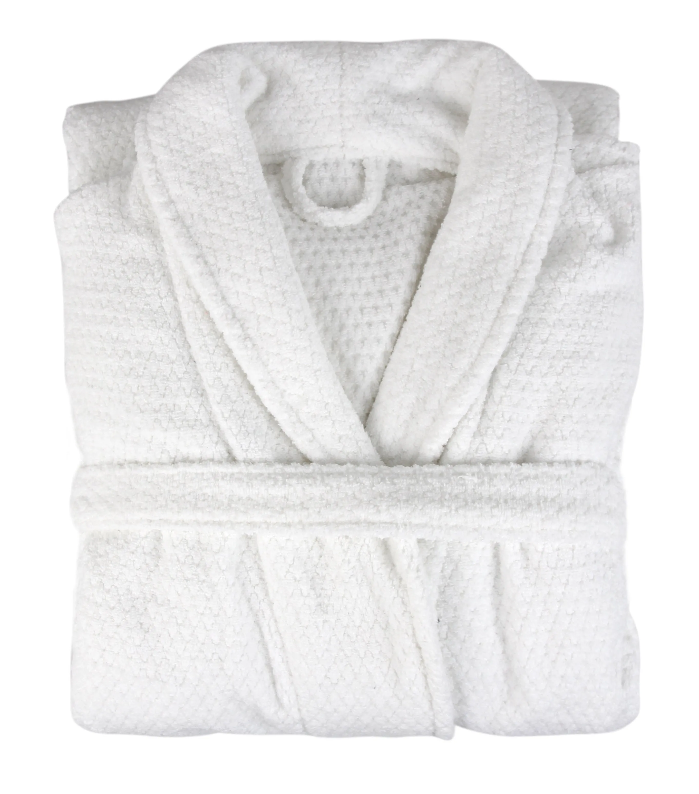 Diamond Jacquard Bathrobe, XS-SM, White