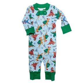 Dino Christmas Zipper Pajamas