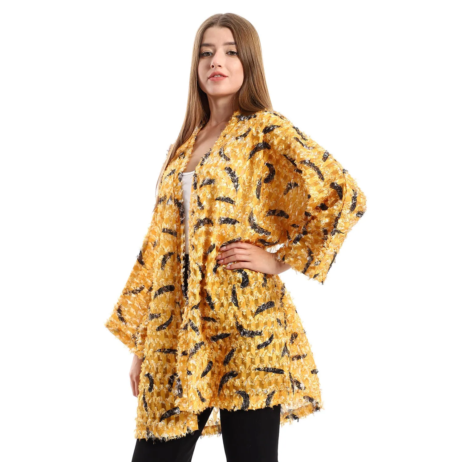 Eyelash Long Sleeves Kimono - Kady