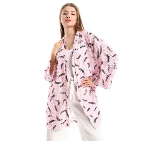 Eyelash Long Sleeves Kimono - Kady