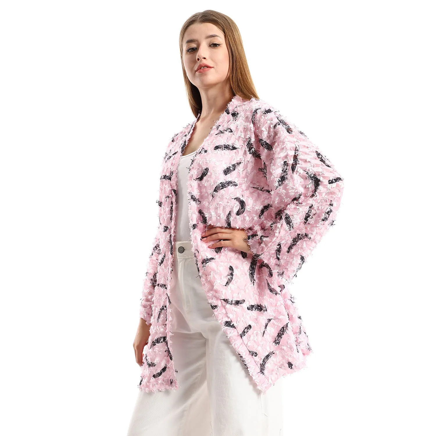 Eyelash Long Sleeves Kimono - Kady