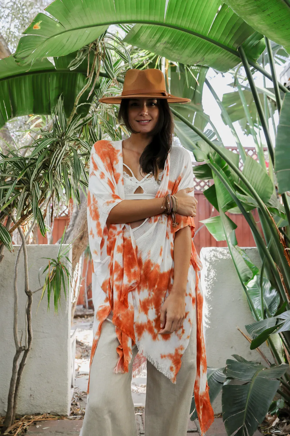 Festive Tie-Dye Kimono