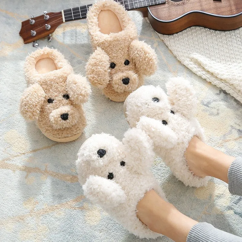 Funki Buys | Shoes | Women's Fluffy Warm Cartoon Dog Slippers