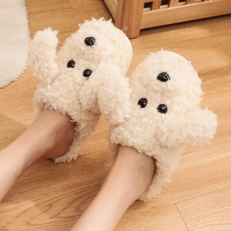 Funki Buys | Shoes | Women's Fluffy Warm Cartoon Dog Slippers