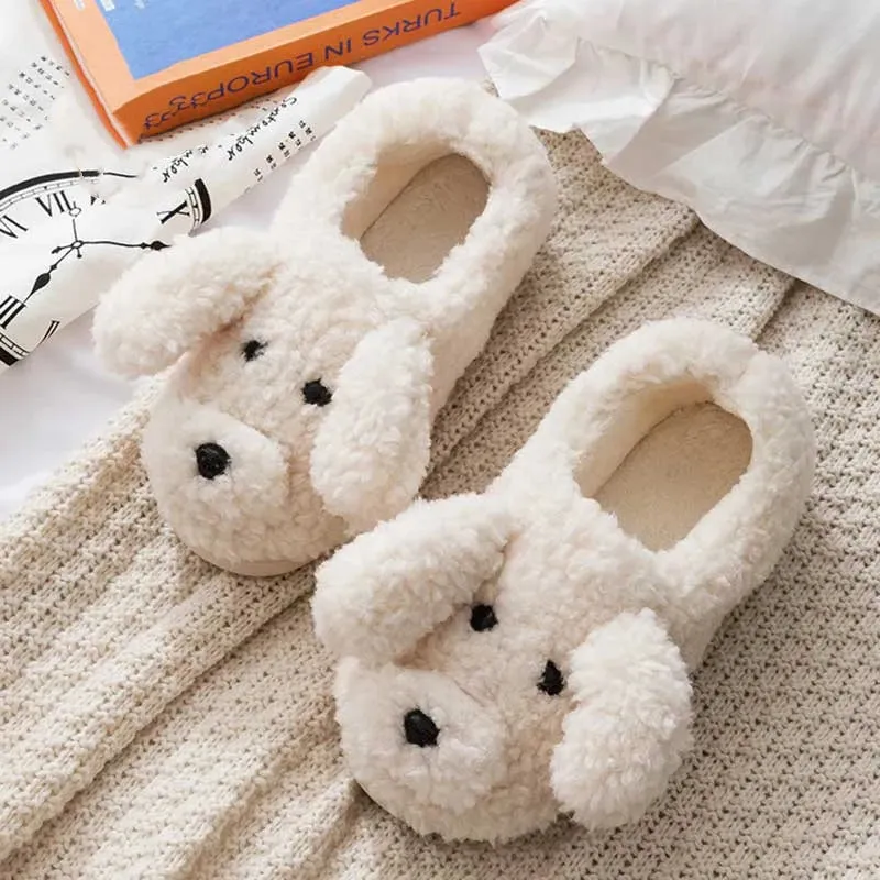 Funki Buys | Shoes | Women's Fluffy Warm Cartoon Dog Slippers