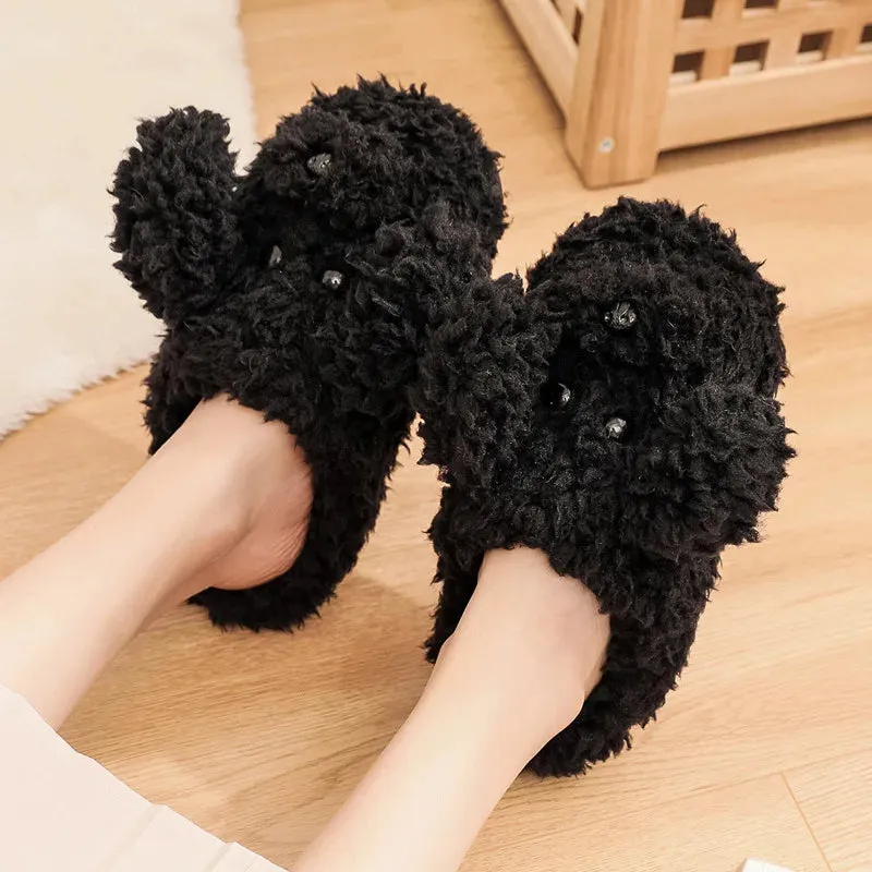 Funki Buys | Shoes | Women's Fluffy Warm Cartoon Dog Slippers