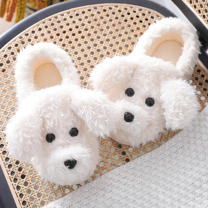 Funki Buys | Shoes | Women's Fluffy Warm Cartoon Dog Slippers