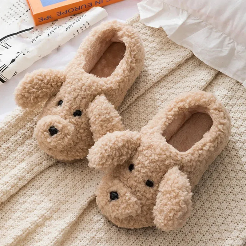 Funki Buys | Shoes | Women's Fluffy Warm Cartoon Dog Slippers