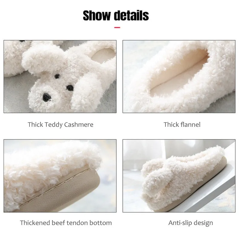 Funki Buys | Shoes | Women's Fluffy Warm Cartoon Dog Slippers