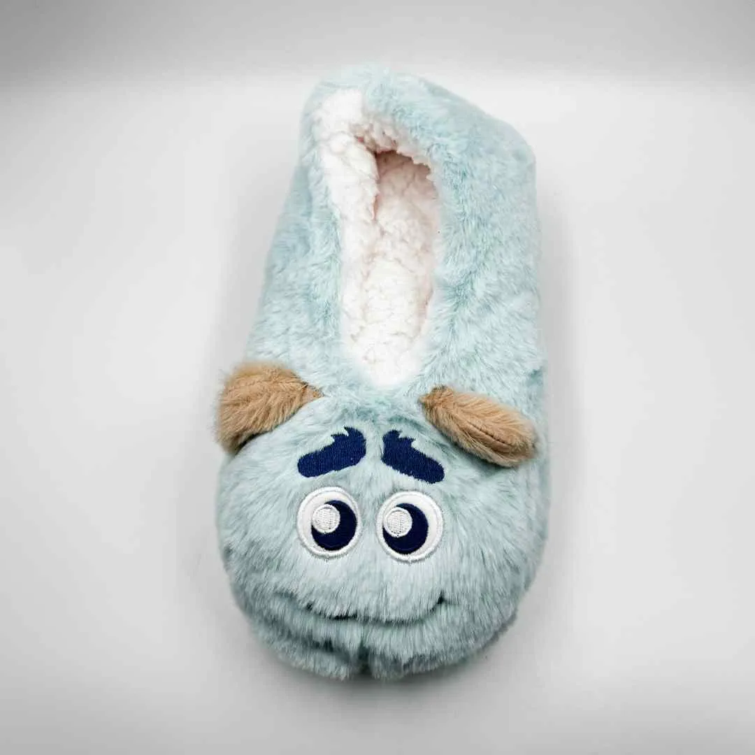 Fuzzy by HB&Co Monster Slippers Size L Assorted 1pr