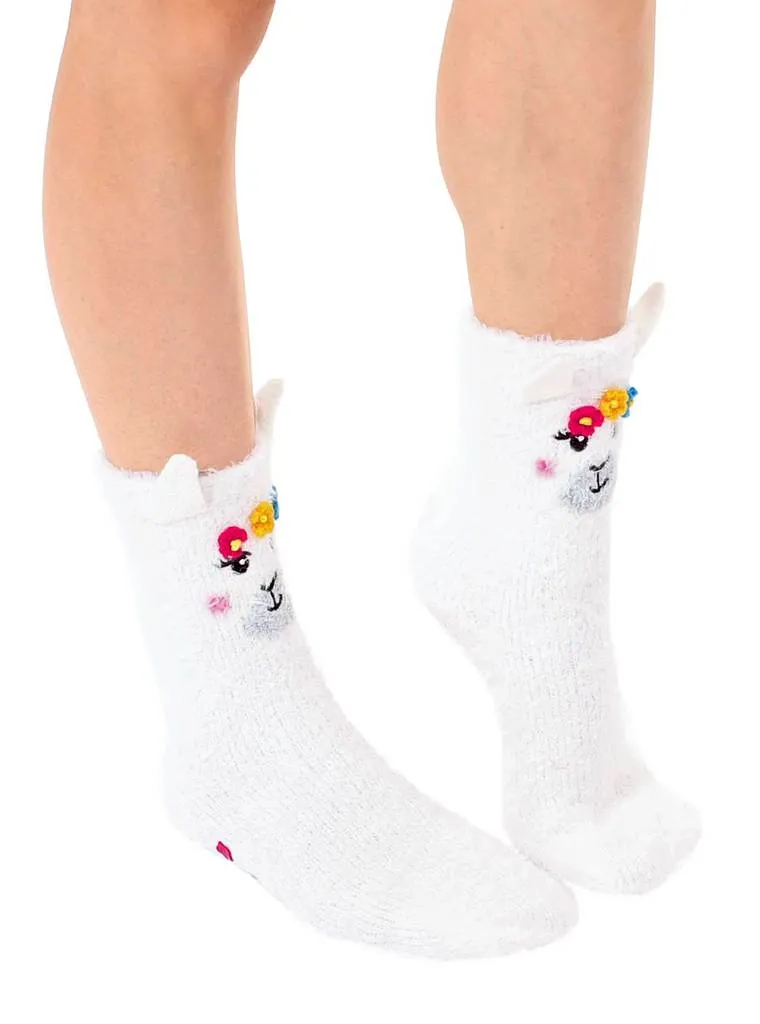 Fuzzy Llama Crew Sock