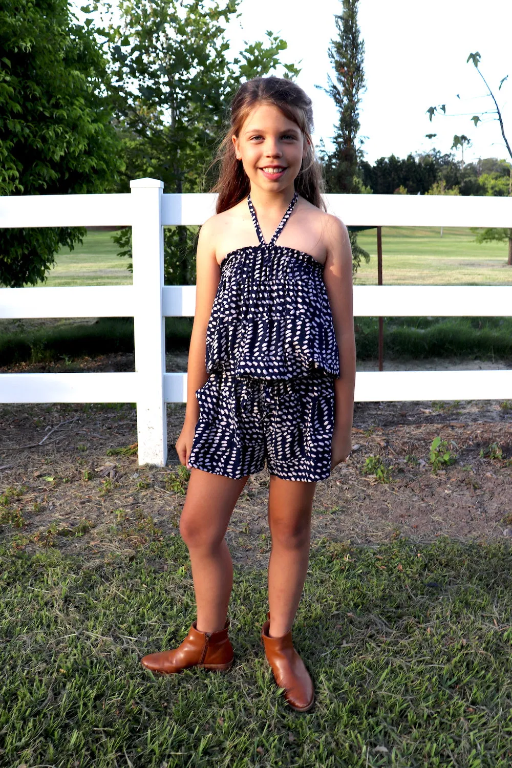 Girls Maldives Short Jumpsuit In Heaven's Rain