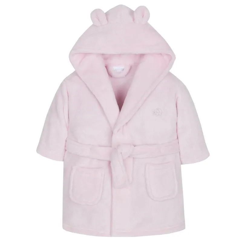 Girls Pink Super Soft Hooded Dressing Gown (0-6 Months)-18C203