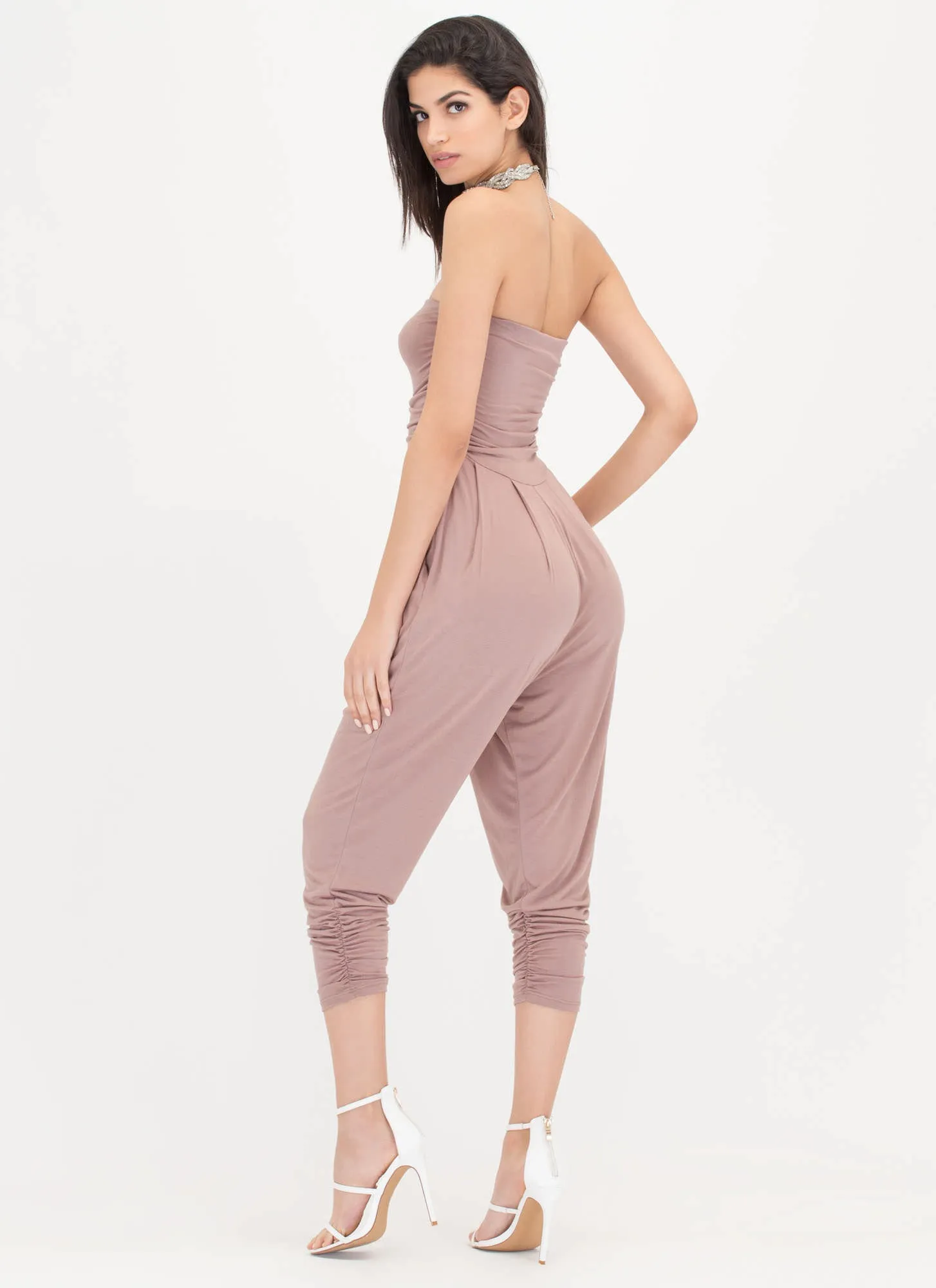 Go For It Ruched Harem Jumpsuit