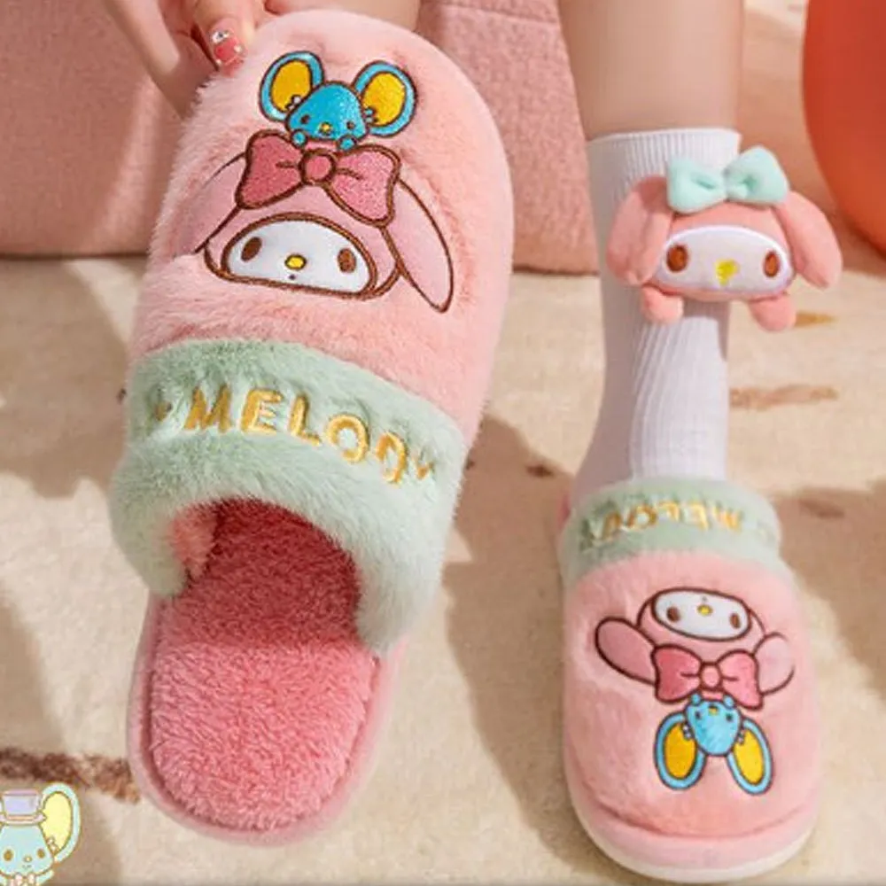 Hello Kitty Two Tone Fur Slippers