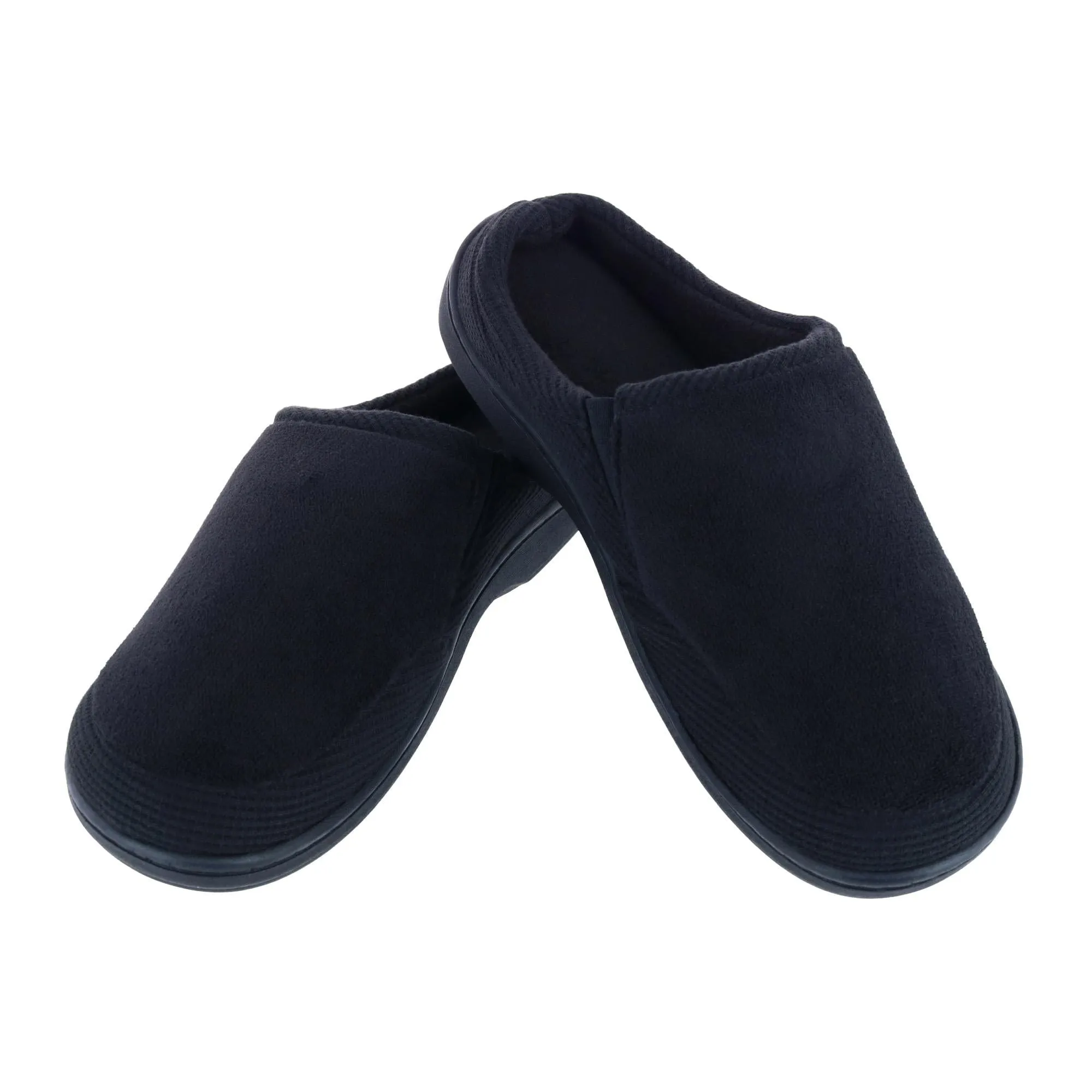 Isotoner Men's Microterry and Waffle Travis Hoodback Slipper