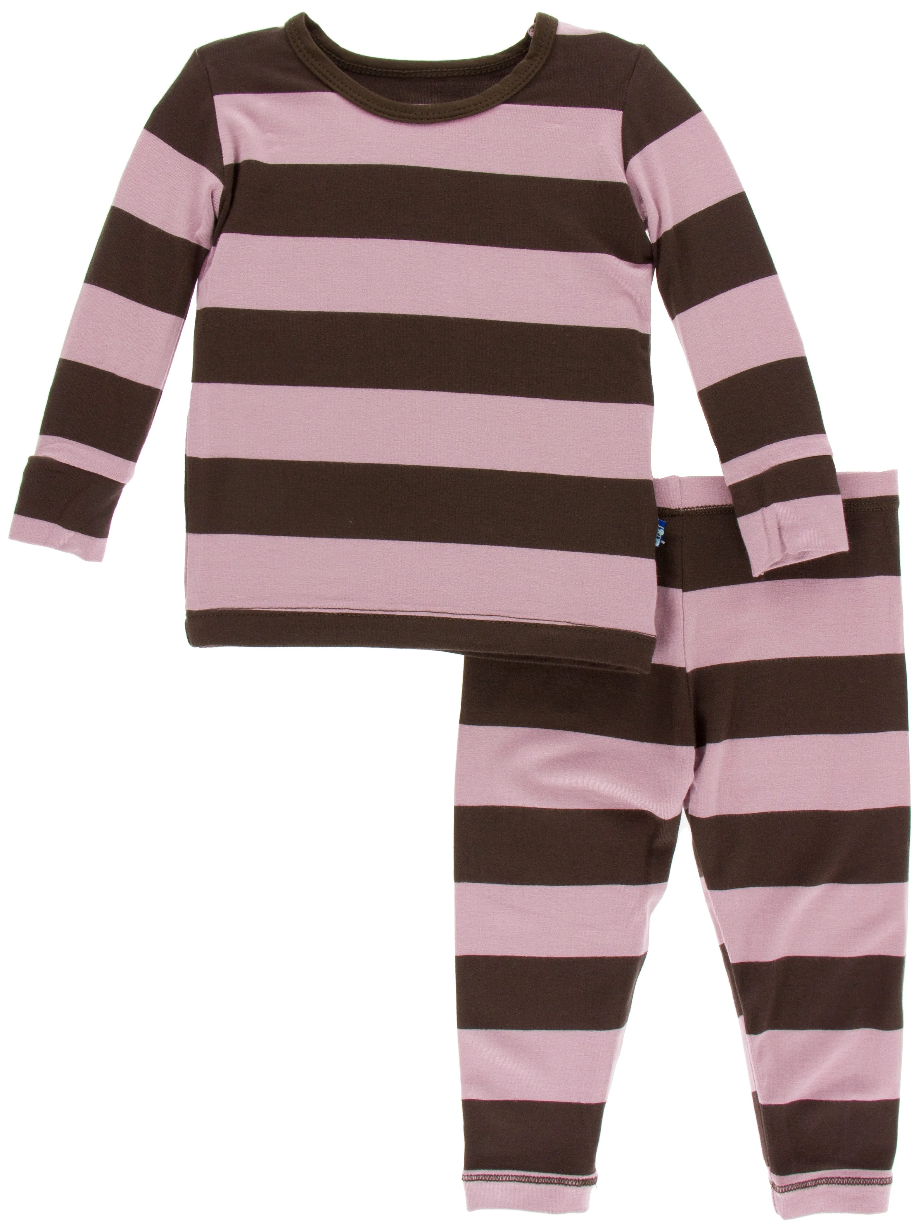 KicKee Pants Paleontology Flora Stripe L/S Pajama Set with Pants