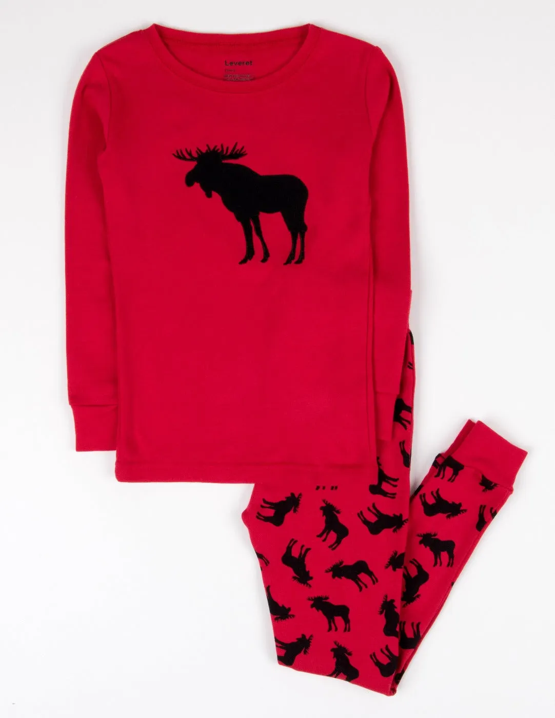 Kids Two Piece Cotton Moose Pajamas