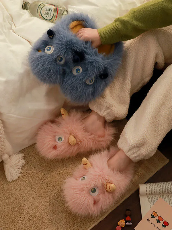 Little Monster Fuzzy Slippers