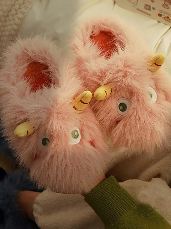 Little Monster Fuzzy Slippers