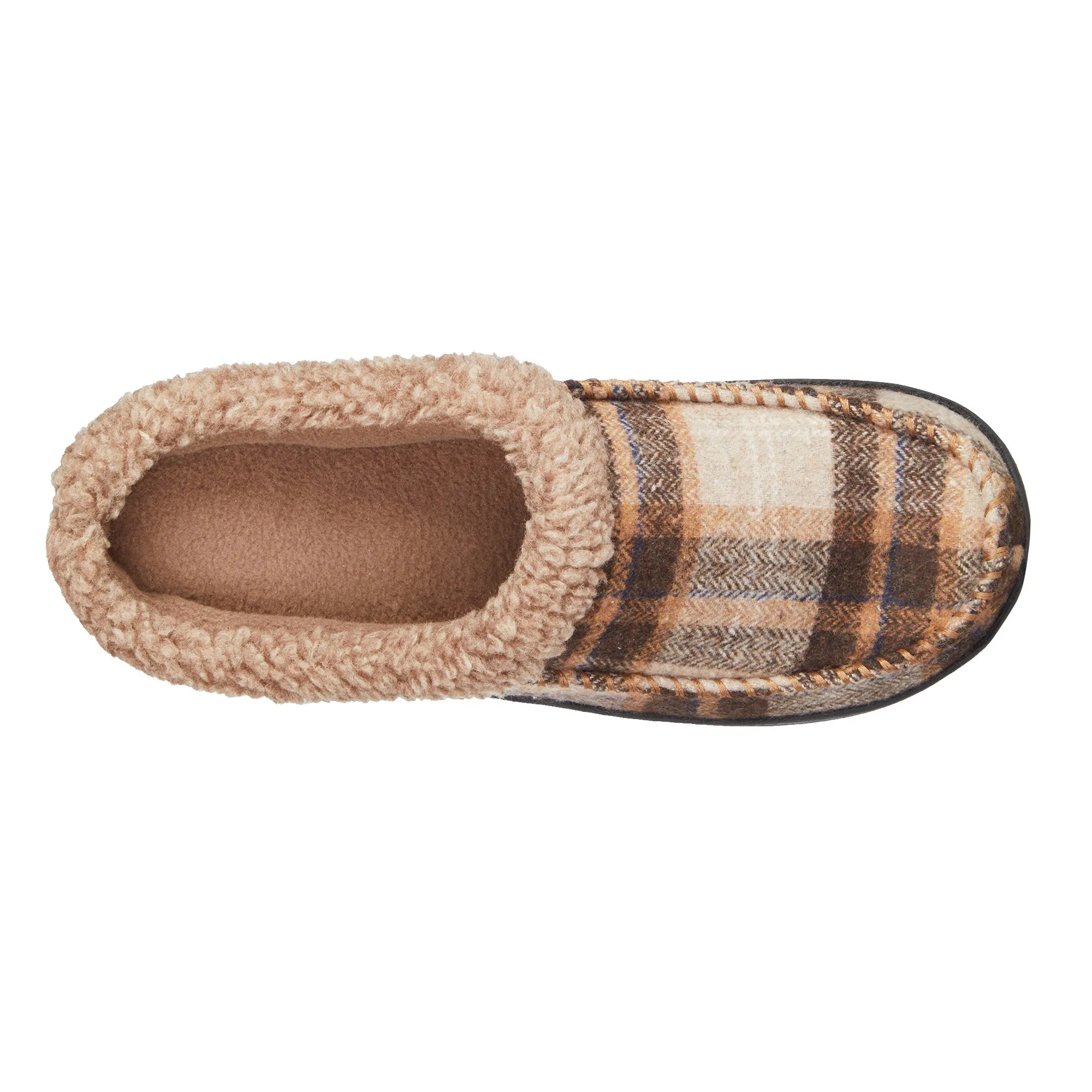 Men's Brushed Knit Plaid Lewis Clog Slippers