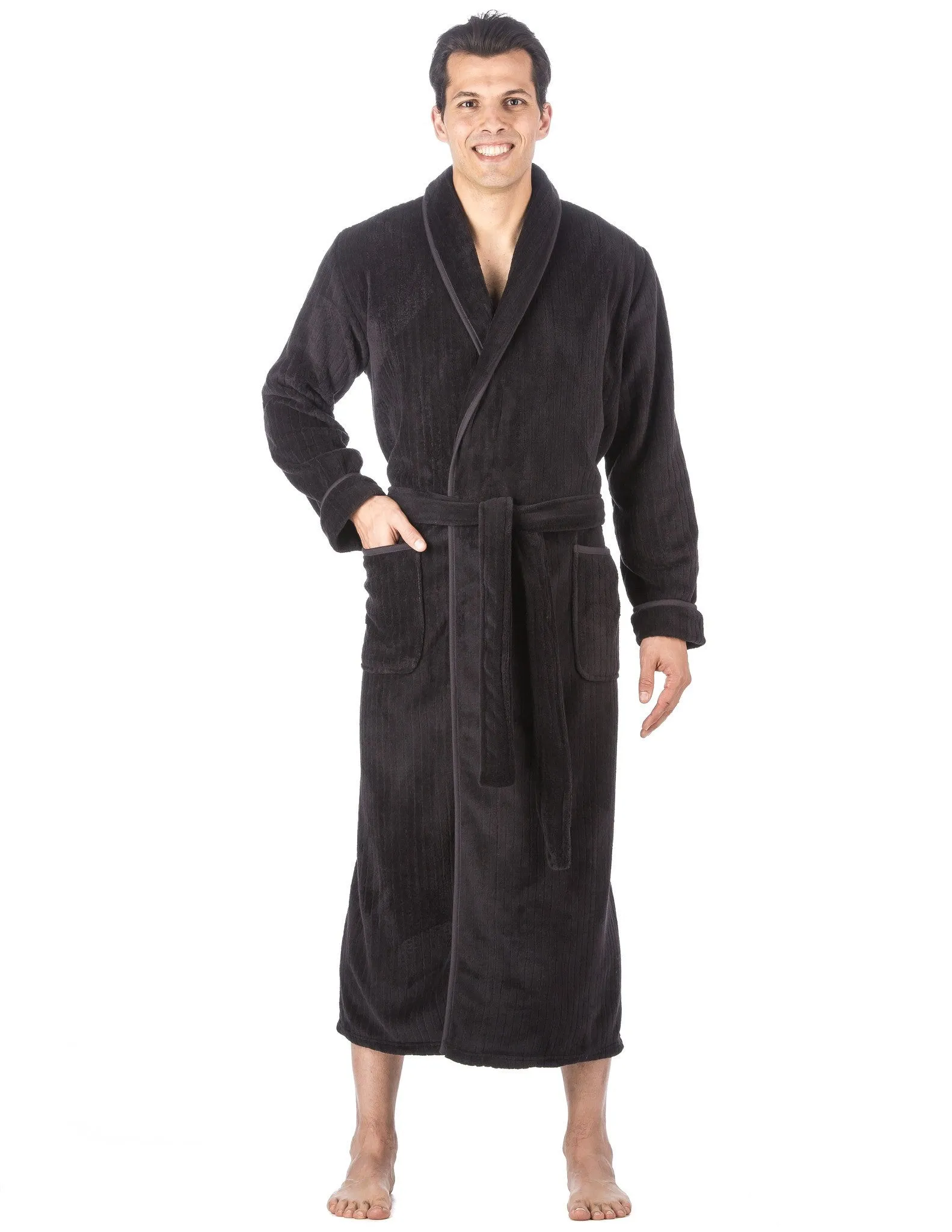 Men's Premium Coral Fleece Full Length Plush Spa/Bath Robe