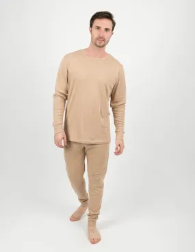 Mens Solid Beige Pajamas